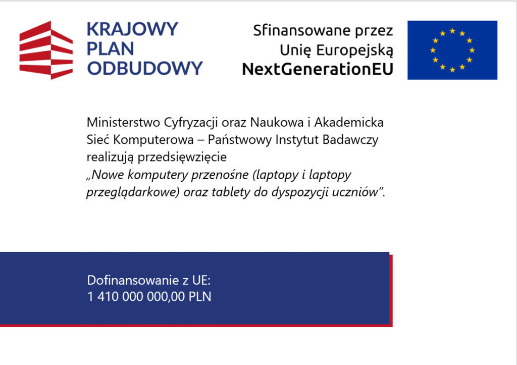 Nieodpłatne przekazanie sprzętu w ramach projektu KPO C12L dla uczniów szkół podstawowych prowadzonych przez Gminę Andrychów